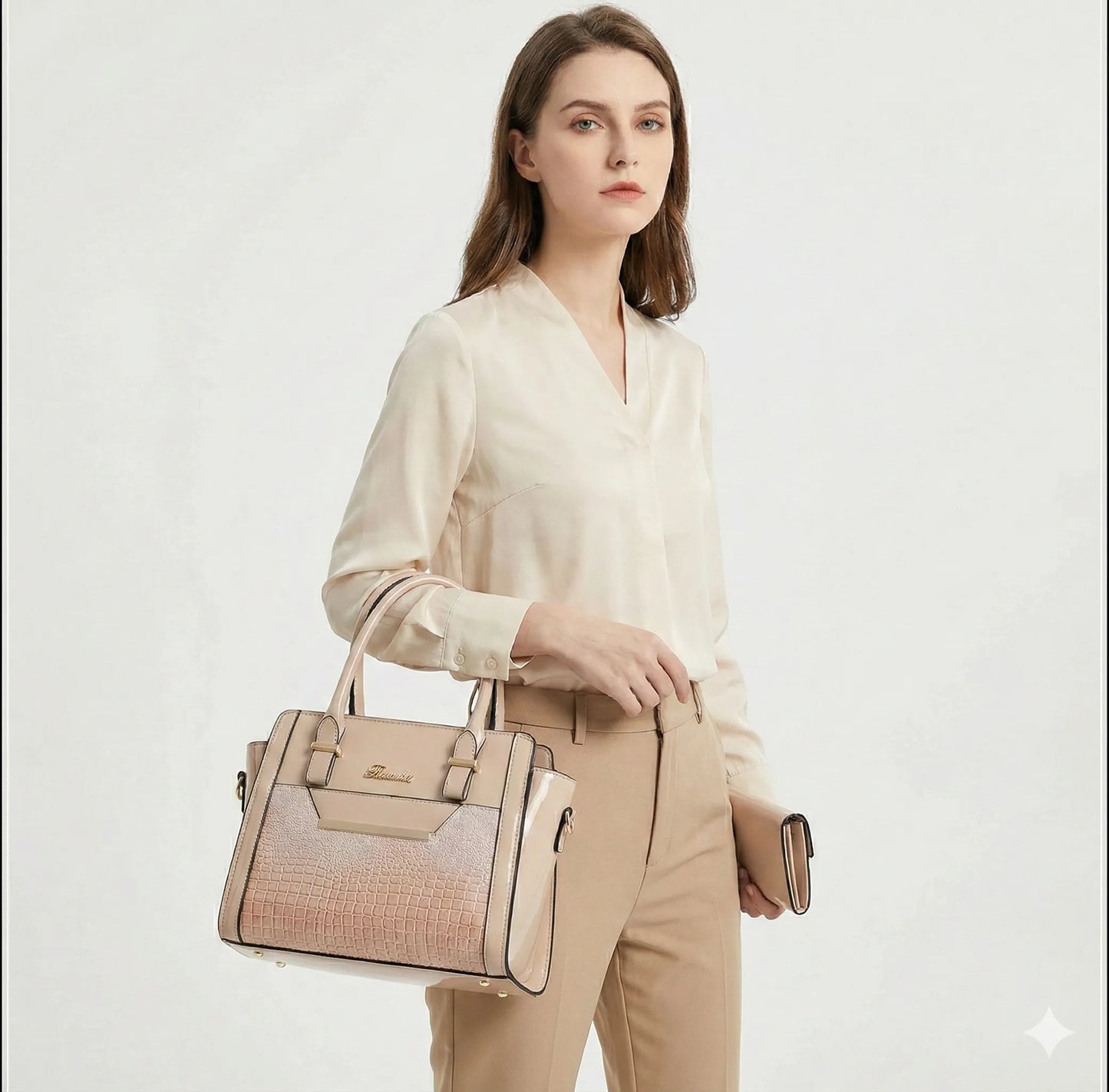 Bag and Wallet Kit in Leather - Croc