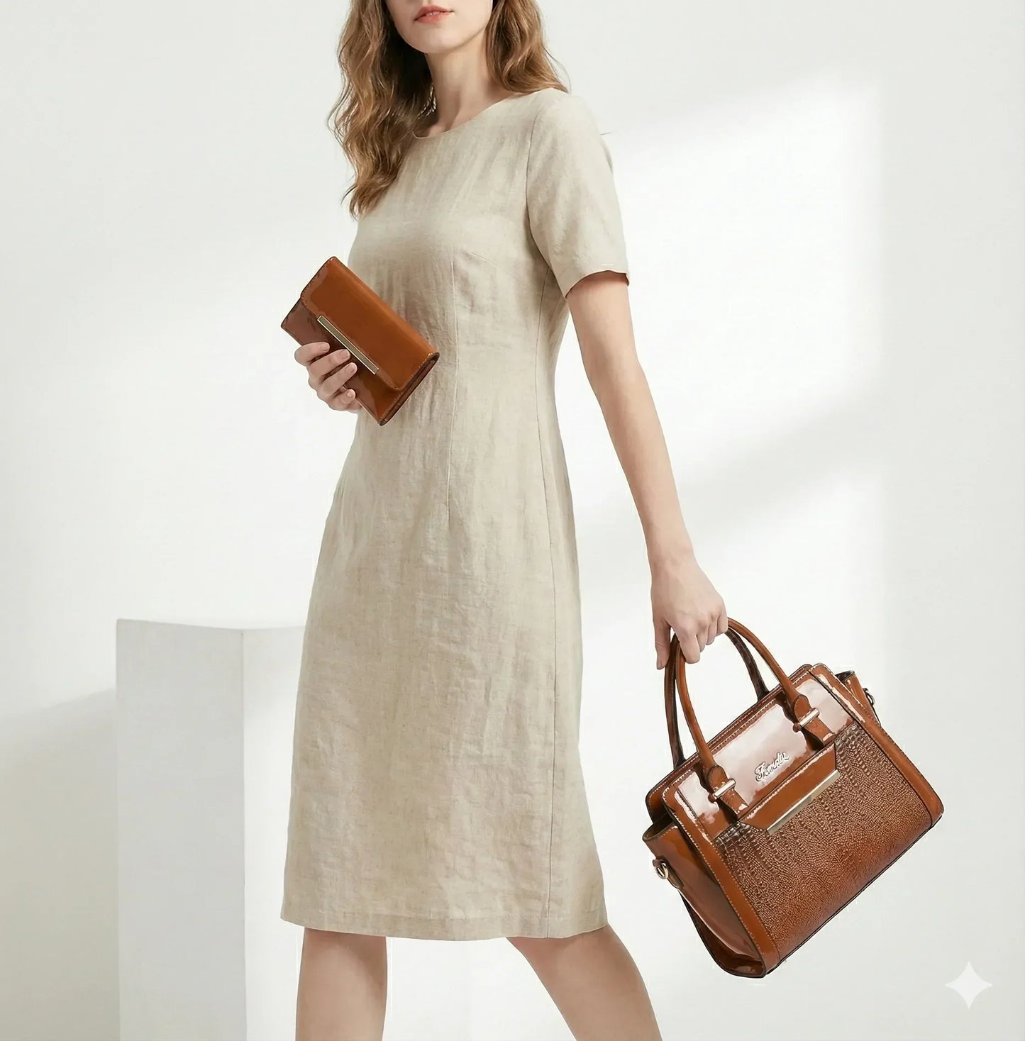 Bag and Wallet Kit in Leather - Croc