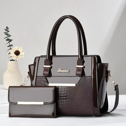 Bag and Wallet Kit in Leather - Croc