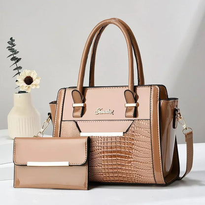 Bag and Wallet Kit in Leather - Croc
