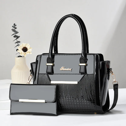 Bag and Wallet Kit in Leather - Croc