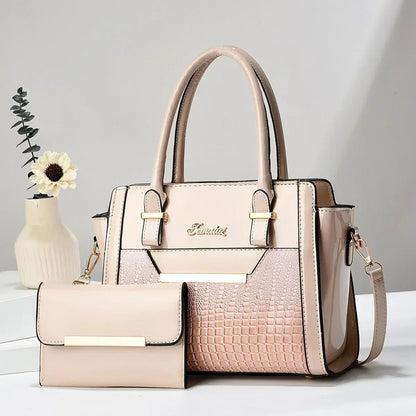 Bag and Wallet Kit in Leather - Croc